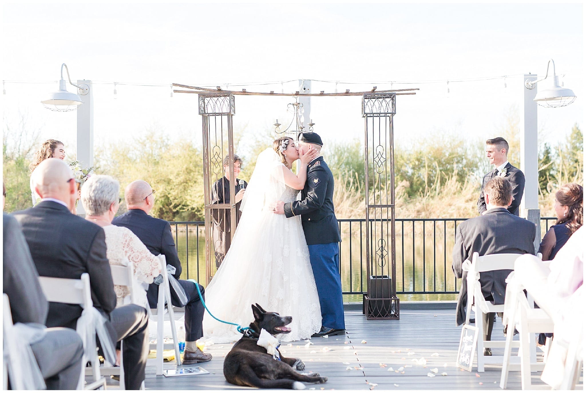 Windmill Winery Lake House Military Wedding Wedding Ceremony