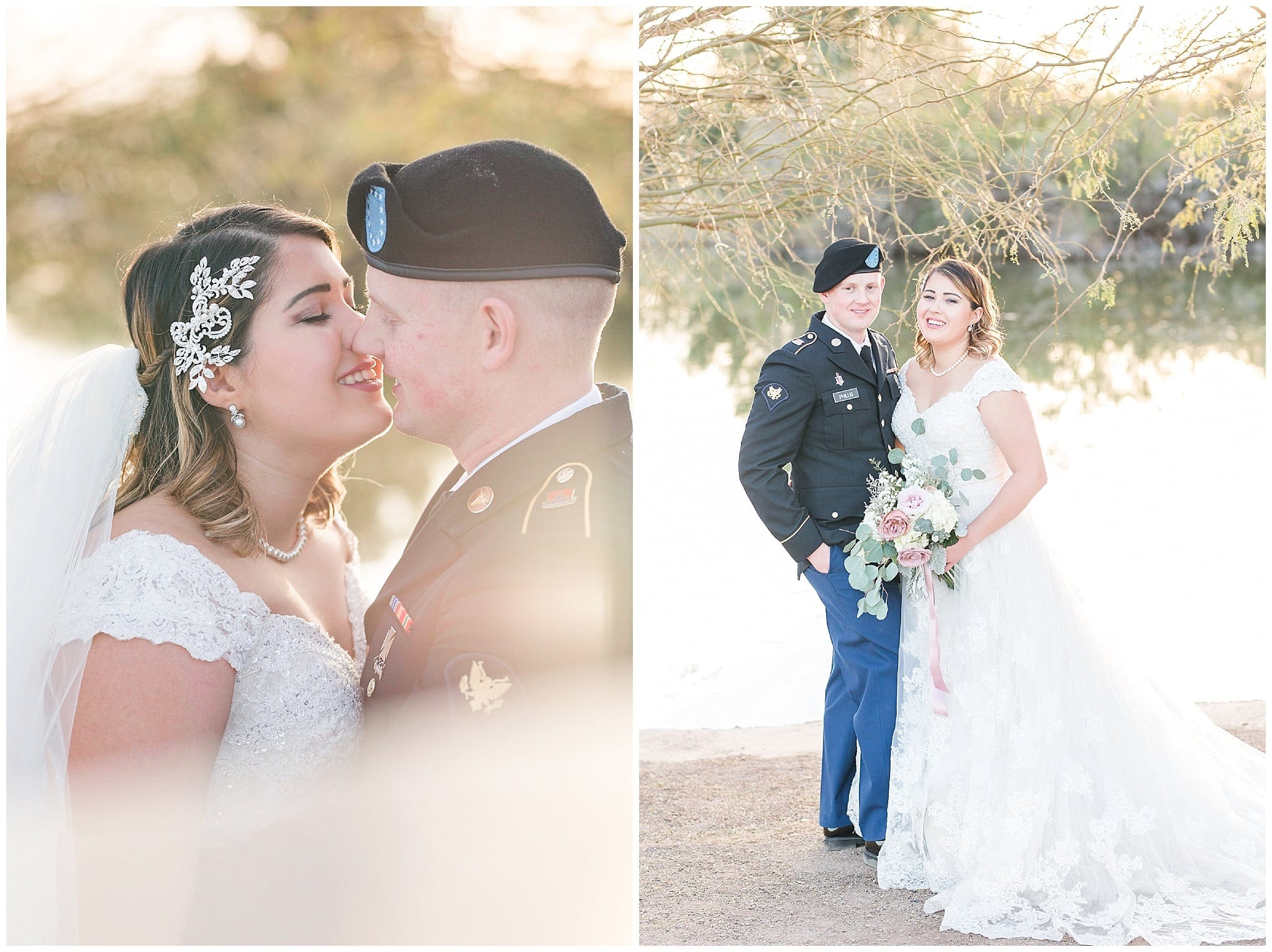 Windmill Winery Lake House Military Wedding Wedding Sunset Portraits