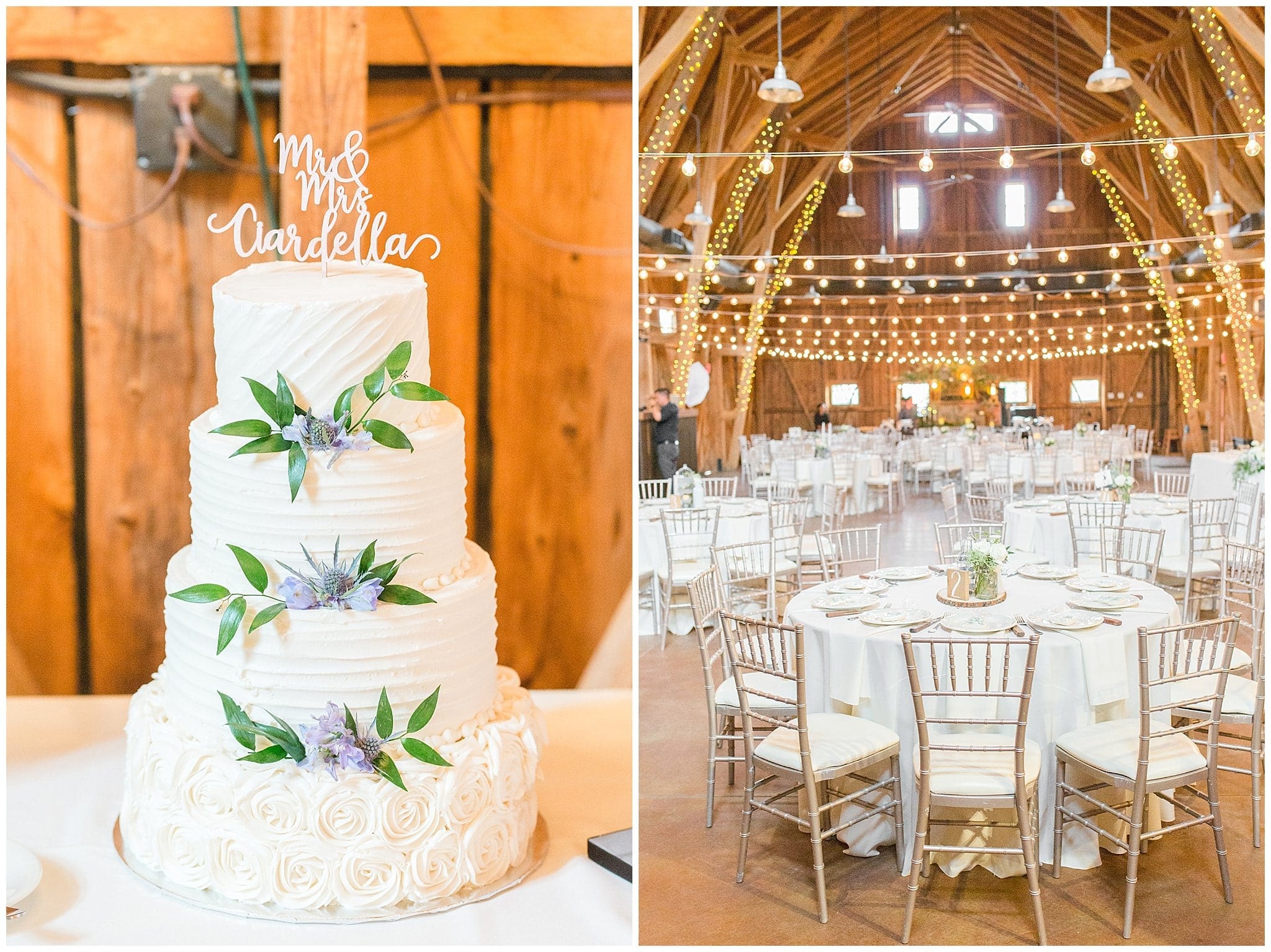 Windmill Winery Reception Decor Wedding Cake