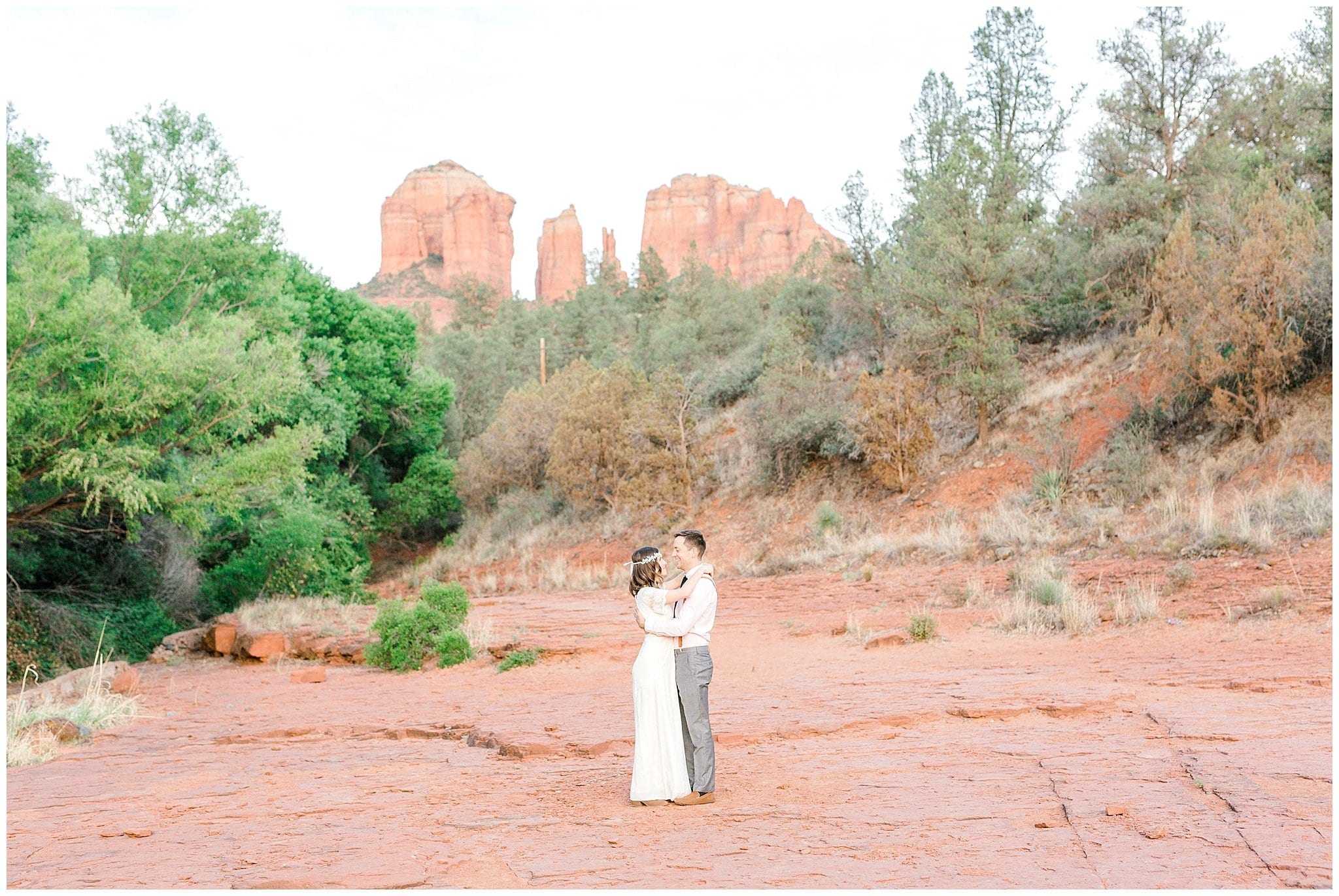 dancing with red rocks in background