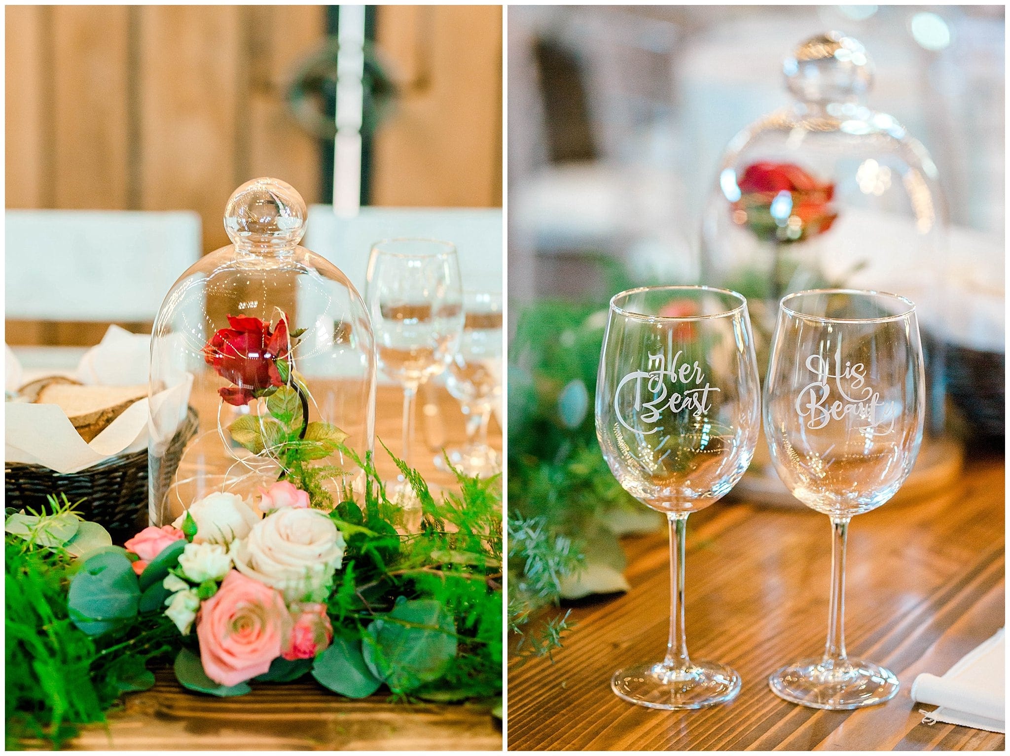 Windmill Winery Barn Table Scape Set Up, Beauty and the Beast Theme