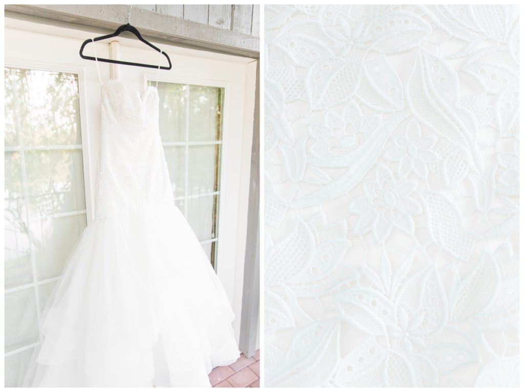 Detailed almond tree wedding dress