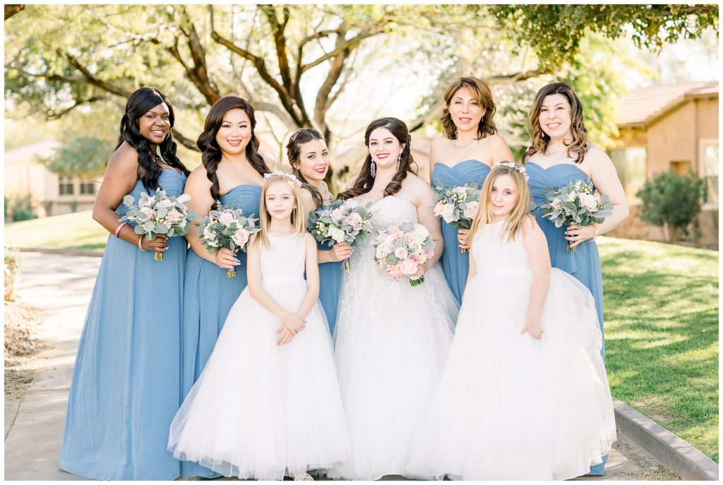 Bridal Party, baby blue bridesmaid dresses