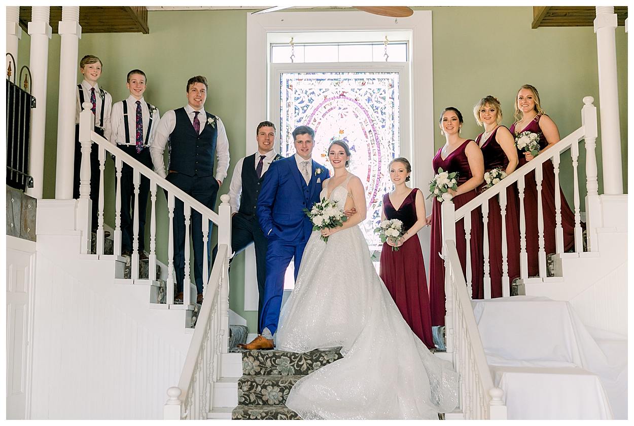 Wedding party Pictures, Staircase Wedding Party Pictures, Indoor Wedding Pictures
