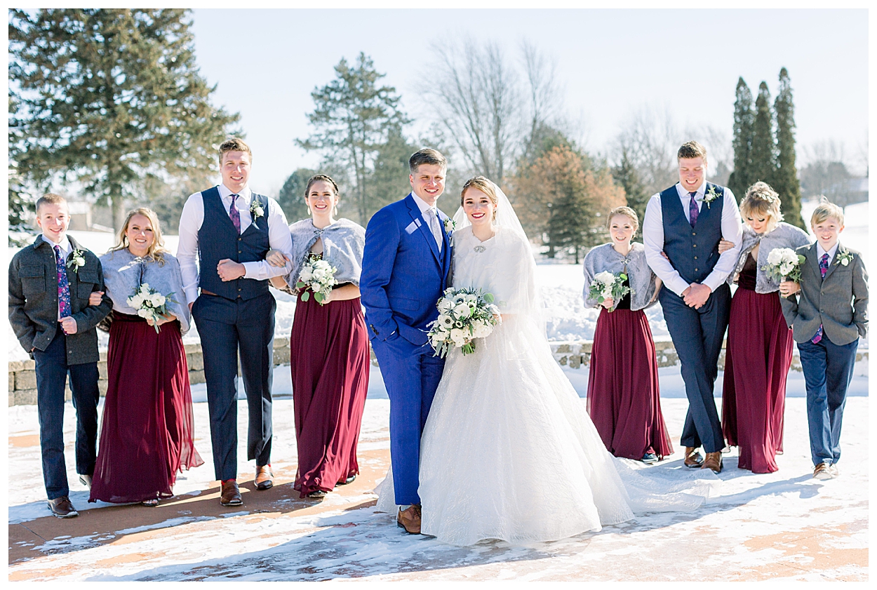 Winter Wedding, Wisconsin Snow Wedding, Wedding Party Pictures