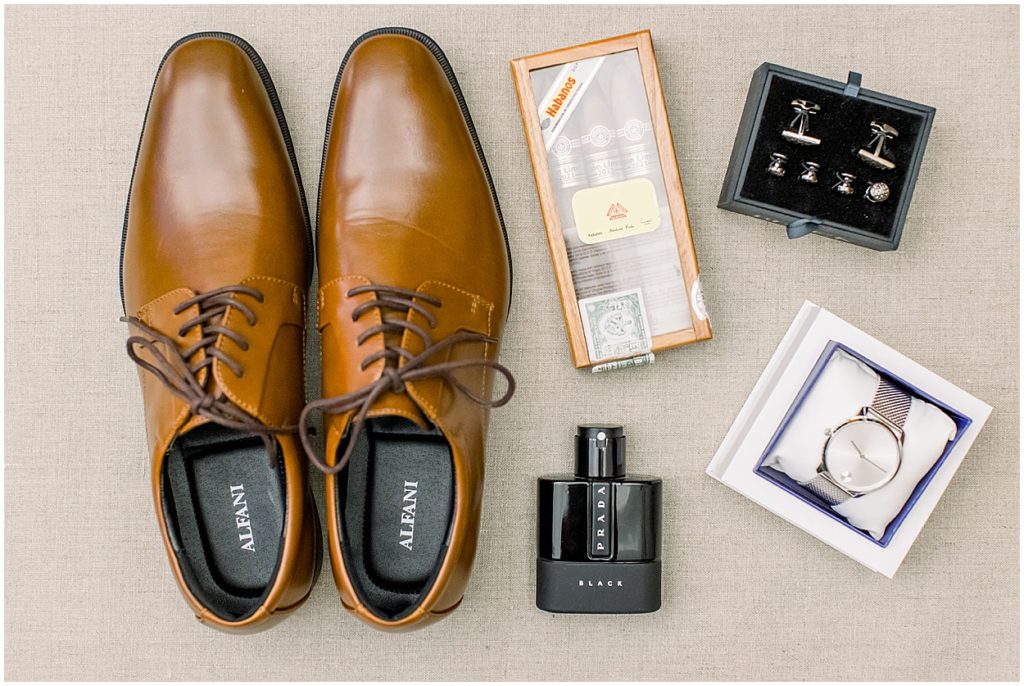 Grooms Shoes, Cologne, Cigars, Cuff Links, Watch