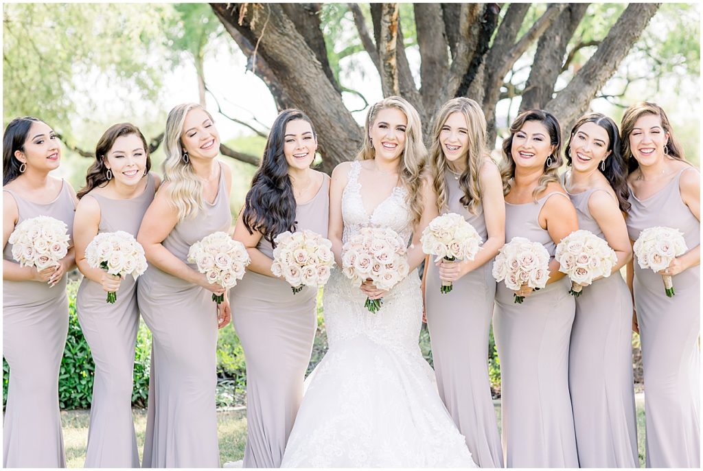 Bride and Bridesmaids, Bridesmaid Dresses Quarts Color, Blush Bouquet