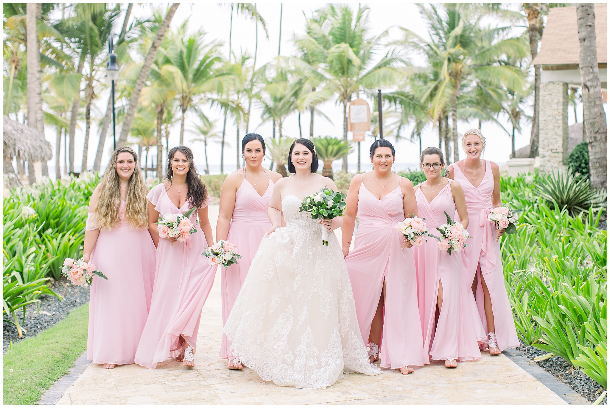 Bridesmaid Picture, Pink bridesmaid dresses, tropical, Dreams Punta Cana