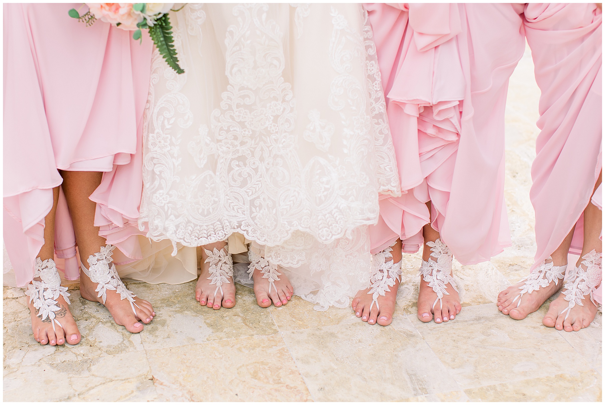 lace shoes for bride and bridesmaids