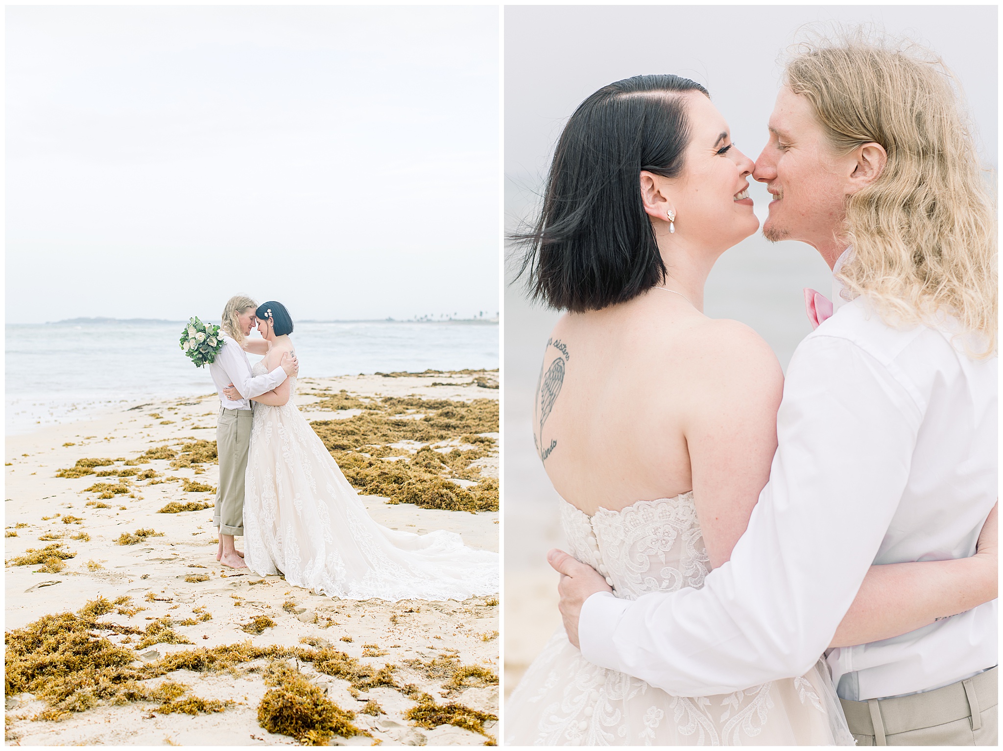 Dreams Punta Cana Beach Wedding, Bride and Groom beach pictures