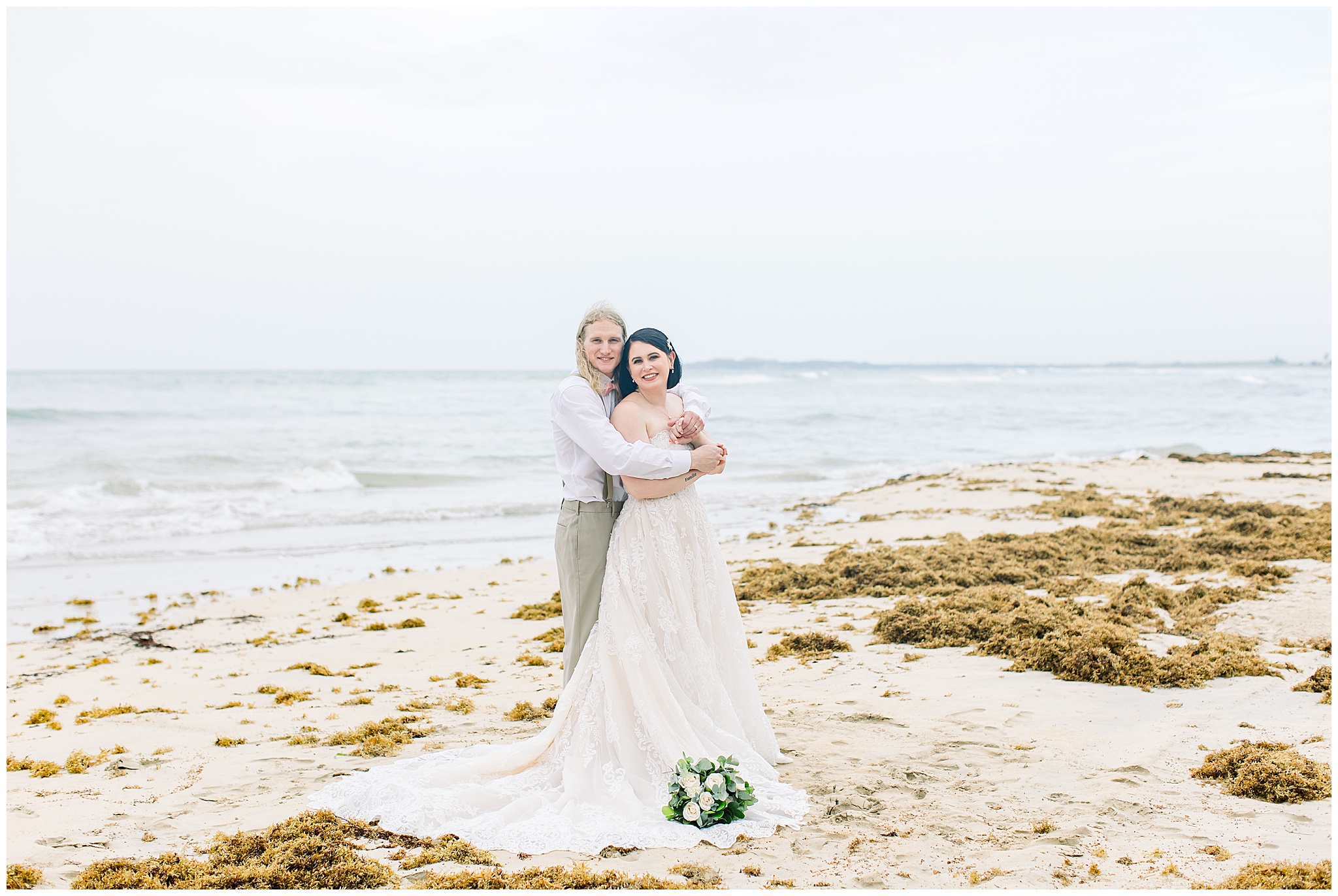 Dreams Punta Cana Beach Wedding, Bride and Groom beach pictures
