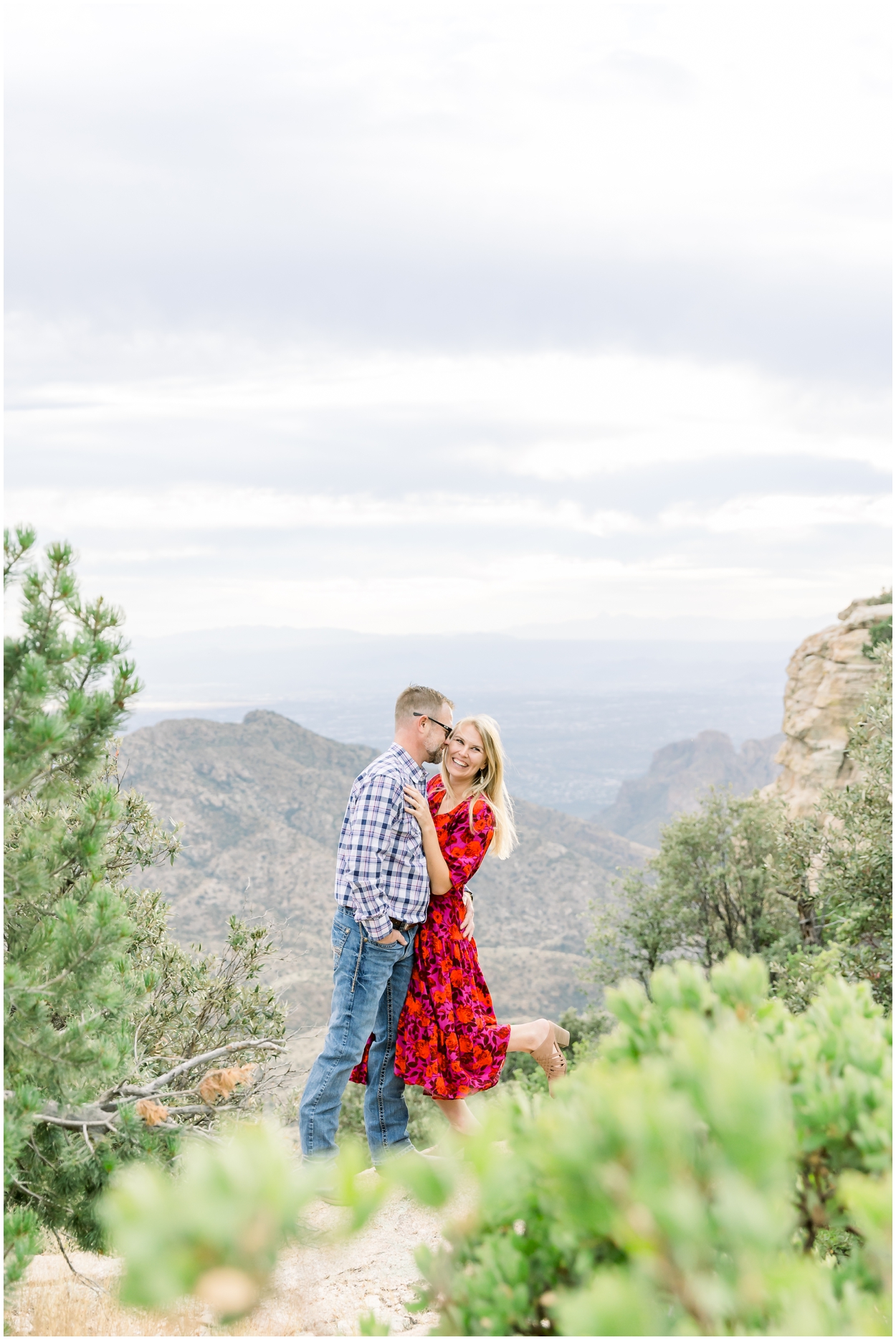 Mount Lemmon Engagement Pictures, couple smiling