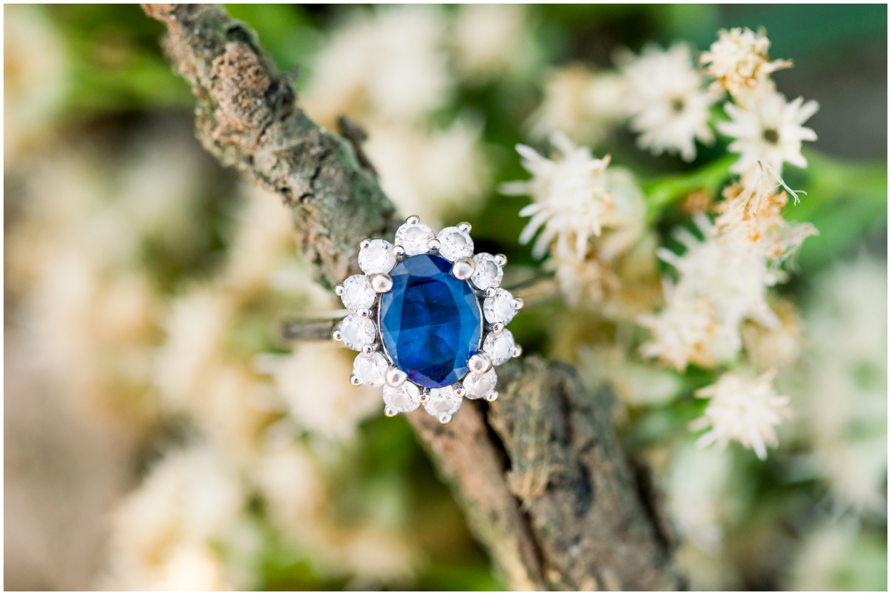 Desert Engagement Blue Diamond Ring