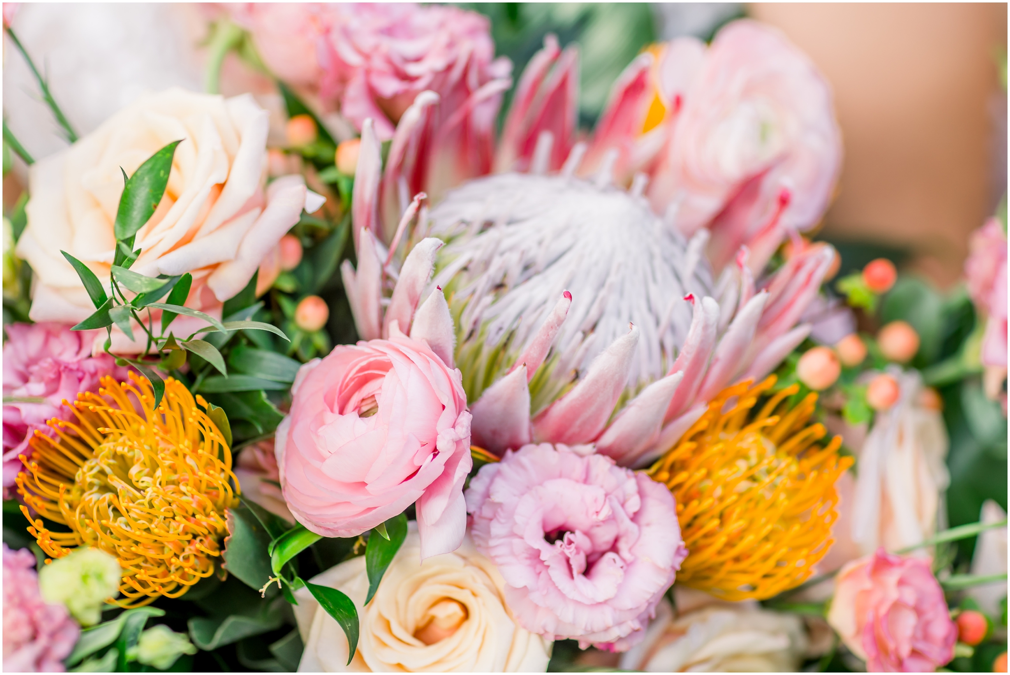 Tropical Wedding Bouquet, Pinks, Orange