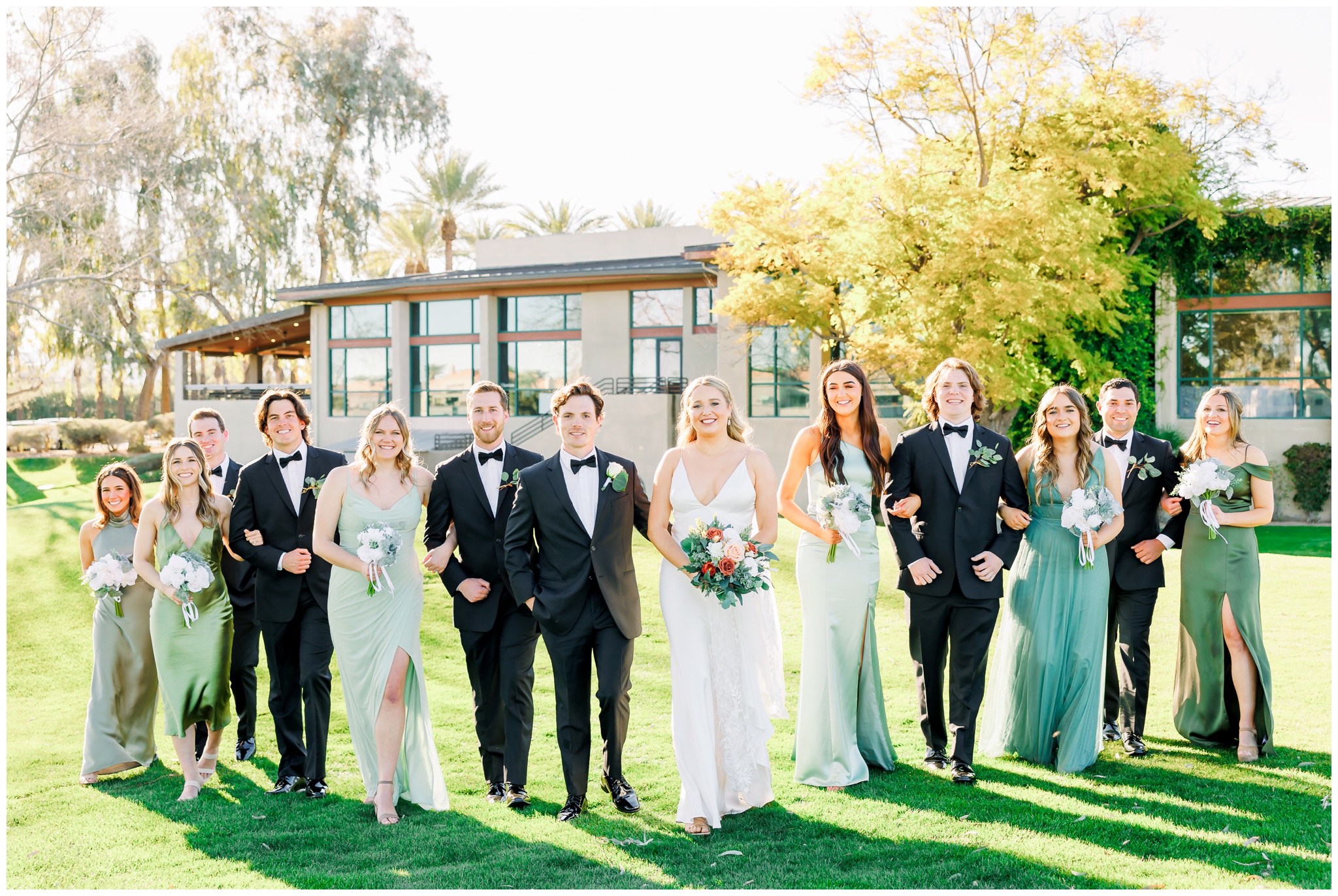 Full wedding party pictures at Gainey ranch